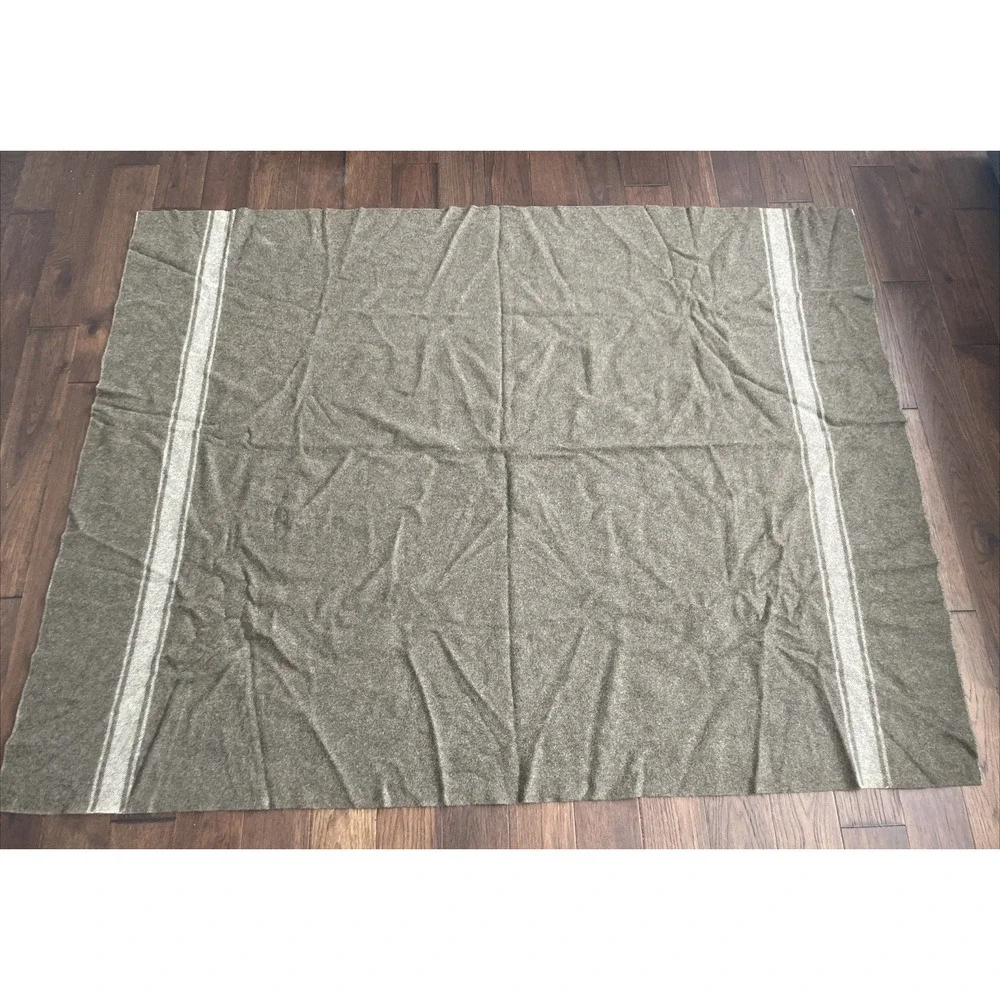Genuine USGI Military 100% Wool Blanket Olive Drab Green 59x74 Surplus USA